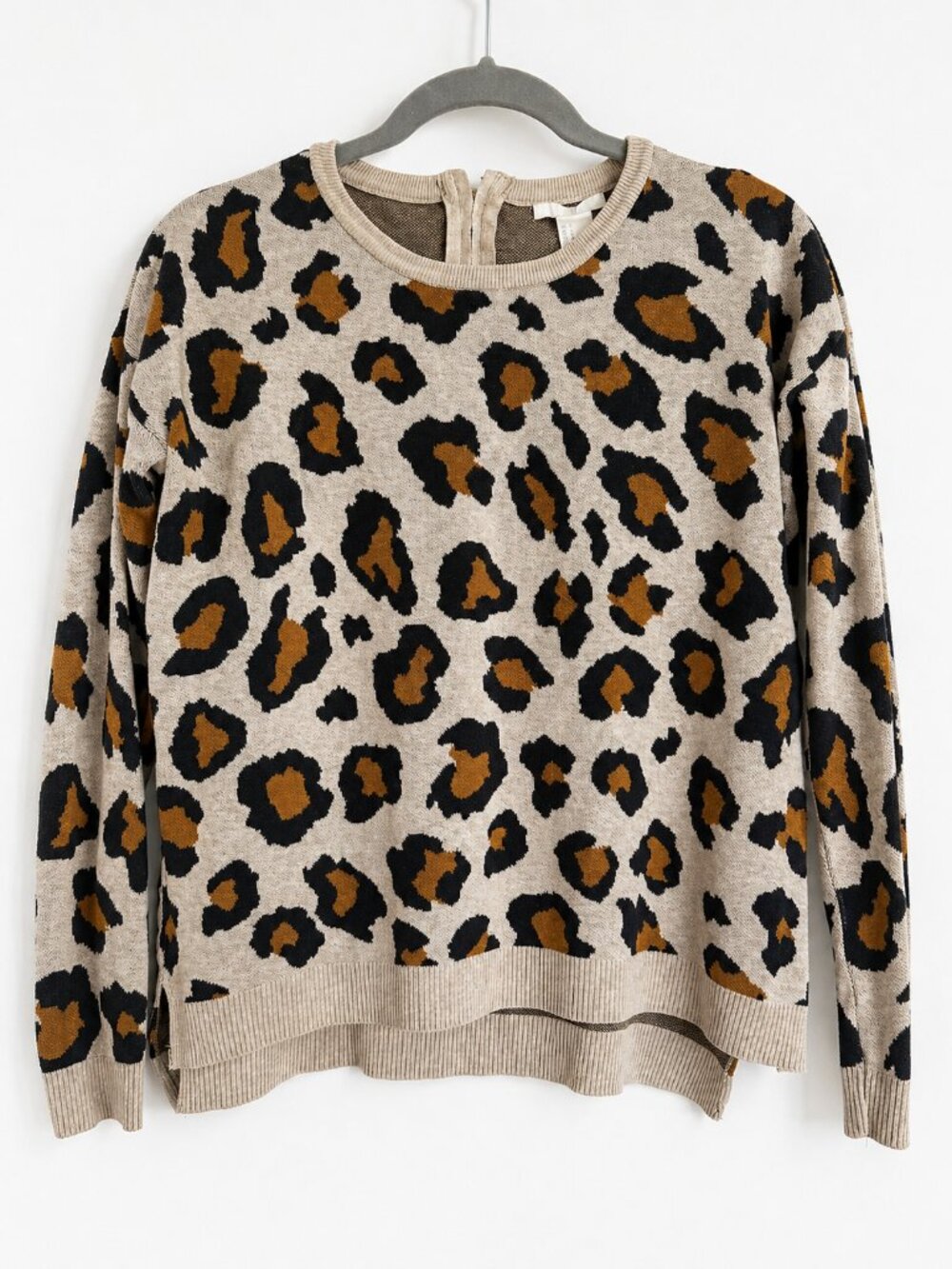 🐆 H&M Leopard Print Sweater Beige Black Brown Crewneck Pullover